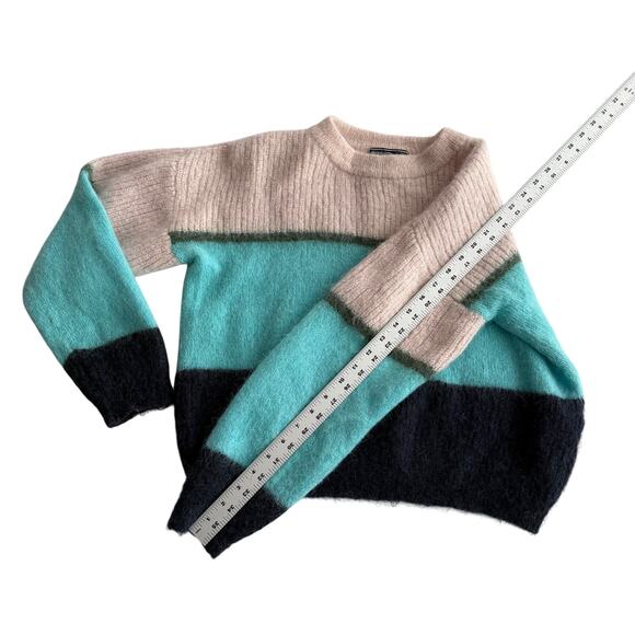Cordova Arosa Alpaca Mohair Blend Colorblock Stripe Pullover Crewneck Sweater S - Picture 10 of 10